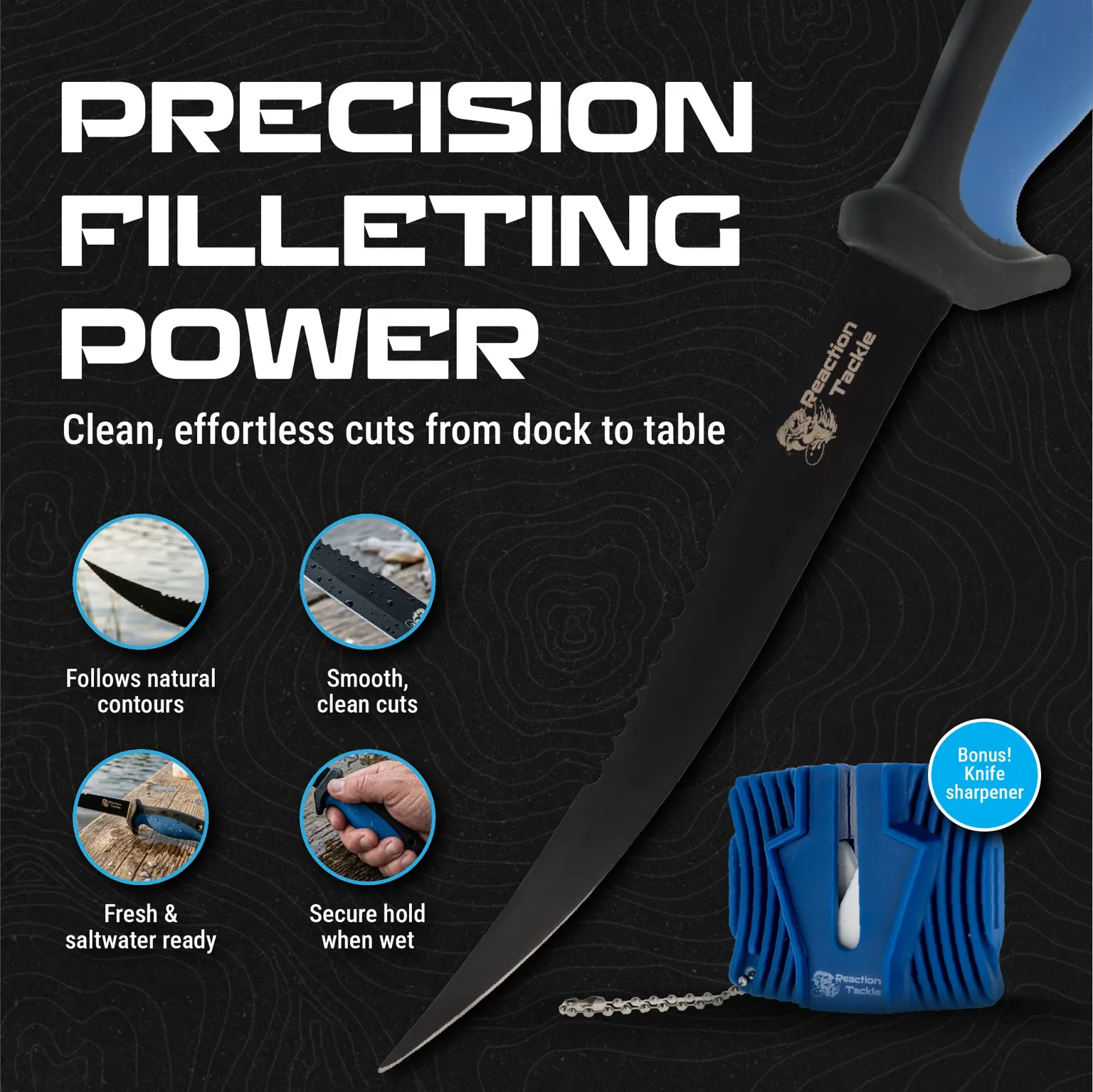 Reaction Tackle 7-Piece Fishing Tool Kits, Saltwater & Freshwater Gear - NEW